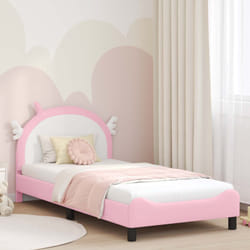 Cadre de lit pour enfants avec tête de lit Rose 90 x 190 cm PU vidaXL