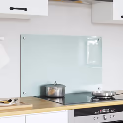 Protection De Cuisine Blanc 80 X 50 Cm Verre Trempé Vidaxl - Vue supplémentaire 2