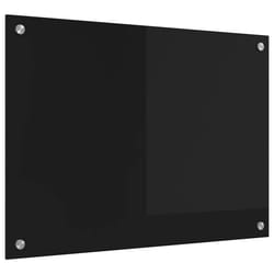 Protection De Cuisine Noir 70 X 50 Cm Verre Trempé Vidaxl