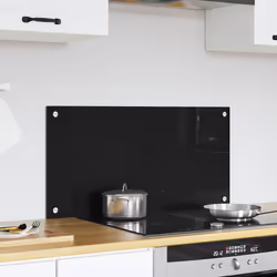 Protection De Cuisine Noir 80 X 40 Cm Verre Trempé Vidaxl - Vue supplémentaire 2