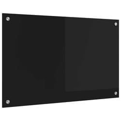 Protection De Cuisine Noir 80 X 50 Cm Verre Trempé Vidaxl