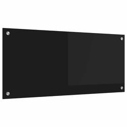 Protection De Cuisine Noir 90 X 40 Cm Verre Trempé Vidaxl
