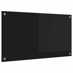 Protection De Cuisine Noir 90 X 50 Cm Verre Trempé Vidaxl