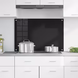 Protection De Cuisine Noir 90 X 60 Cm Verre Trempé Vidaxl - Vue supplémentaire 2
