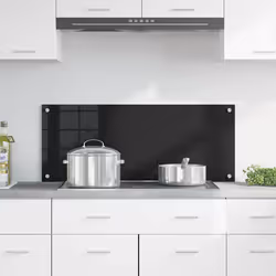 Protection De Cuisine Noir 100 X 40 Cm Verre Trempé Vidaxl - Vue supplémentaire 2