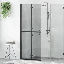 Mur De Douche À L'Italienne Noir Et Transparent Foncé Vidaxl
