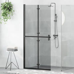 Vidaxl Mur De Douche À L'Italienne Noir Et Transparent Foncé