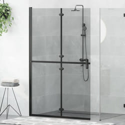 Vidaxl Mur De Douche À L'Italienne Noir Et Transparent Foncé