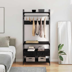 Armoire Chêne Noir 89 X 39 X 184.5 Cm Bois D'Ingénierie Vidaxl
