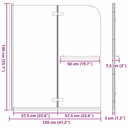 Enceinte De Douche Doré 120 X 140 Cm Verre Esg Et Aluminium Vidaxl - Vue supplémentaire 2