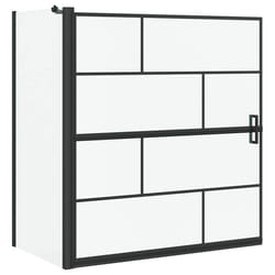 Écran De Douche De Bain Noir Et Transparent 116 X 68 X 128 Cm Vidaxl