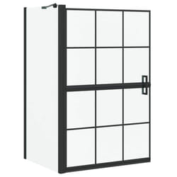 Écran De Douche De Bain Noir Et Transparent 116 X 68 X 128 Cm Vidaxl