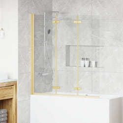 Enceinte De Douche Doré 130 X 138 Cm Verre Esg Et Aluminium Vidaxl