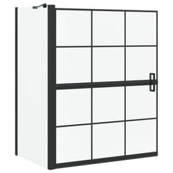 Écran De Douche De Bain Noir Et Transparent 116 X 68 X 128 Cm Vidaxl