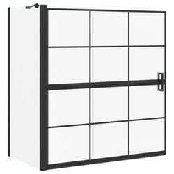 Écran De Douche De Bain Noir Et Transparent 116 X 68 X 128 Cm Vidaxl