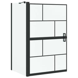 Écran De Douche De Bain Noir Et Transparent 116 X 68 X 128 Cm Vidaxl