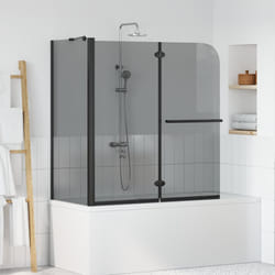 Enceinte De Douche Pliable En Deux Transparent Foncé Vidaxl