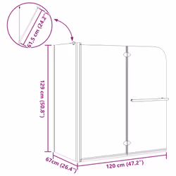 Enceinte De Douche Pliable En Deux Transparent Foncé Vidaxl - Vue supplémentaire 2
