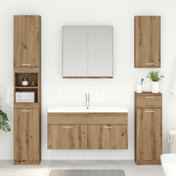 Armoire D'Évier Avec Porte Chêne Artisanal 38,5 X 100 X 46 Cm Vidaxl