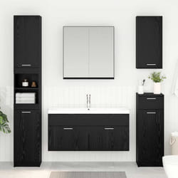 Armoire D'Évier Chêne Noir 38,5 X 100 X 46 Cm Bois D'Ingénierie Vidaxl