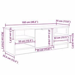 Meuble Tv Bois Ancien 102 X 35 X 36,5 Cm Bois D'Ingénierie Vidaxl - Vue supplémentaire 2
