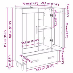 Haut Armoire Chêne Artisanal 70 X 31 X 115 Cm Bois D'Ingénierie Vidaxl - Vue supplémentaire 2