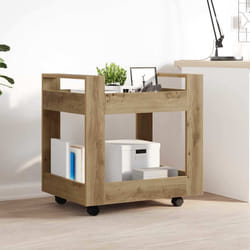 Trolley De Bureau Chêne Artisanal 60 X 45 X 60 Cm Vidaxl