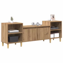 Meuble Tv Chêne Artisanal 160 X 35 X 55 Cm Bois D'Ingénierie Vidaxl - Vue supplémentaire 2