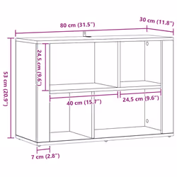 Buffet Chêne Noir 80 X 30 X 53 Cm Bois D'Ingénierie Vidaxl - Vue supplémentaire 2