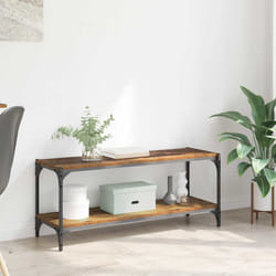 Meuble Tv Bois Ancien 100x33x41cm Bois D'Ingénierie Et Fer Vidaxl