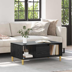 Table Basse Chêne Noir 90 X 50 X 26,5 Cm Bois D'Ingénierie Vidaxl