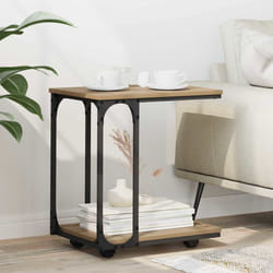Table D'Appoint Avec Étagère Chêne Artisanal 50 X 35 X 55,5 Cm Vidaxl