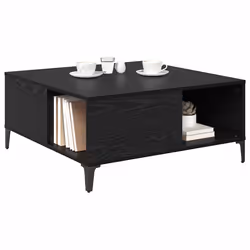Table Basse Chêne Noir 80 X 80 X 36,5 Cm Bois D'Ingénierie Vidaxl - Vue supplémentaire 2