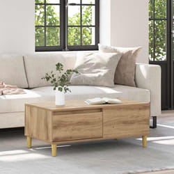 Table Basse Chêne Artisanal 90 X 50 X 35 Cm Bois D'Ingénierie Vidaxl