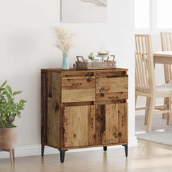 Buffet Bois Ancien 60 X 35 X 70 Cm Bois D'Ingénierie Et Fer Vidaxl