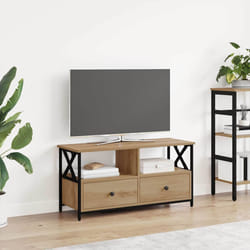 Meuble Tv Avec Tiroir Chêne Artisanal 90 X 33 X 45 Cm Vidaxl