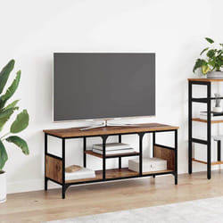 Meuble Tv Bois Ancien 100 X 35 X 45 Cm Bois D'Ingénierie Et Fer Vidaxl