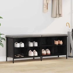 Cabinet À Chaussures Avec Étagère Chêne Noir 131 X 35 X 50 Cm Vidaxl