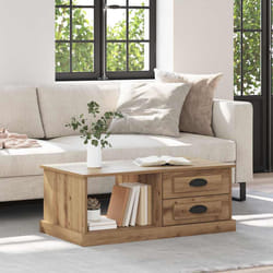 Table Basse Chêne Artisanal 90 X 50 X 35 Cm Bois D'Ingénierie Vidaxl