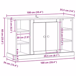 Buffet Chêne Noir 100 X 35,5 X 60 Cm Bois D'Ingénierie Vidaxl - Vue supplémentaire 2