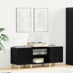 Meuble À Vinyles Chêne Noir 121 X 38 X 48 Cm Bois D'Ingénierie Vidaxl