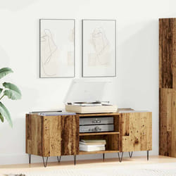 Meuble À Vinyles Avec Étagère Bois Ancien 121 X 38 X 48 Cm Vidaxl