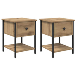 Table De Chevet 2 Pcs Chêne Artisanal 34 X 35,5 X 45 Cm Vidaxl