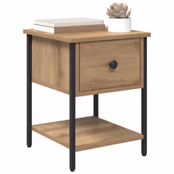 Table De Chevet 2 Pcs Chêne Artisanal 34 X 35,5 X 45 Cm Vidaxl - Vue supplémentaire 2