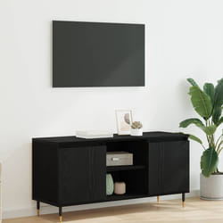 Meuble Tv Chêne Noir 104 X 35 X 50 Cm Bois D'Ingénierie Vidaxl