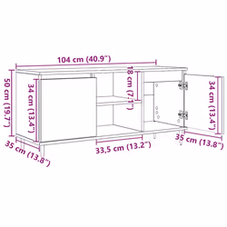Meuble Tv Chêne Noir 104 X 35 X 50 Cm Bois D'Ingénierie Vidaxl - Vue supplémentaire 2