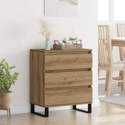 Buffet Chêne Artisanal 60 X 35 X 70 Cm Bois D'Ingénierie Vidaxl