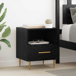 Table De Chevet 2 Pcs Noir 40 X 35 X 47.5 Cm Bois D'Ingénierie Vidaxl