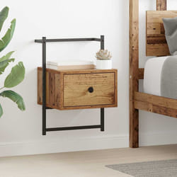 Cabinet De Chevet Avec Tiroir 2 Pcs Bois Ancien 35 X 30 X 51 Cm Vidaxl