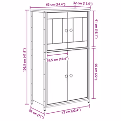 Haut Armoire Chêne Noir 62 X 32 X 106,5 Cm Bois D'Ingénierie Vidaxl - Vue supplémentaire 2